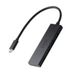 エレコム U3HC-H041PBK USBハブ Type-C 4ポート 5Gbps 高速 PD 100W 【 MacBook iPad Windows 等対応 】 薄型 Type-C×2 USB-A×2 ブラック