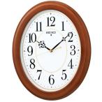 セイコークロック KX390B スタンダード 電波掛時計 木枠(茶木地塗装) おやすみ秒針 ステップセコンド