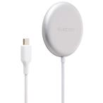  Elecom W-MA11SV беспроводной зарядное устройство Qi2 25W магнит тип смещение трудно инородное вещество обнаружение функция Type-C кабель цельный 1.5m серебряный 
