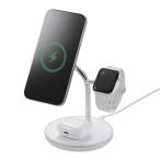 エレコム W-MS07WH ワイヤレス充電器 15W出力 3in1 iPhone / AirPods / Apple Watch 同時充電 ホワイト