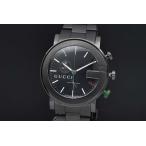 グッチ YA101331 Gラウンド クロノグラフ オールブラック メンズ PVD クォーツ 101 ...