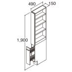 LIXIL / 洗面化粧台EV （MV後継品】トールキャビネットオープンスライドタイプ W150 EBS-155L(R)