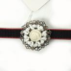 帯留ビーズ細工すかし編シルバー白お...