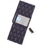 ショッピング浴衣 レディース 浴衣 レディース 2点セット ゆかた+半巾帯 綿100％ 涼しい 天然繊維 変わり織 アラベスク柄 紺