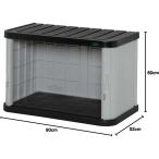  Iris o-yama Mini запирающийся шкафчик ширина 90× глубина 52× высота 60cm [ шкаф место хранения экстерьер веранда керосин поли бак ] ML-600V черный | серый [ клиент сборка товар ] [0