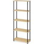 アイリスオーヤマ 組立簡単スチールポールラック 5段(幅59.5×奥行29.5×高さ149.8cm) ナチュラル/ブラック [棚 オープンラック] SPR-5R590 爆買
