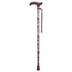 フジホーム ステッキ ベーシック 伸縮式 杖 対応身長127〜172cm [シニア 敬老 歩行補助 転倒予防 介護用品] Sサイズ 花柄赤 爆買