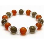 爆買パワーストーンブレスレットカーネリアンスモーキークォーツ10mm玉水晶...