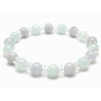 パワーストーンブレスレットアクアマリンブルーレースアゲート8mm水晶天然石...