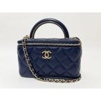 CHANEL Chanel vanity цепь сумка на плечо matelasse овчина темно-синий Gold металлические принадлежности зеркало Random AP2846 прекрасный товар 