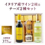 ショッピングワイン イタリア紅白ワイン・おつまみセット モンテプルチャーノ・ダブルッツオ 375ml + フラスカーティ・セッコ 375ml + チーズ 2種セット 要冷蔵