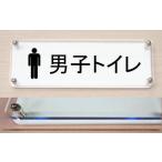 トイレプレート　　Ｗ式横型カラーエッジプレート　 180x60mm　トイレマーク