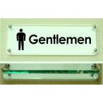 トイレのプレート W式横型ガラス色プレート 24x8cm トイレマーク