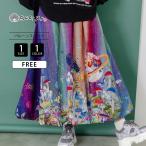 ScoLar スカラー レディース ボトムス バルーンスカート きのこ惑星 ロングスカート 派手プリント カラフル メルヘン柄 ガーリー カジュアル 153677