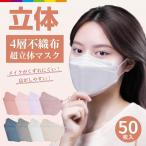 マスク 血色カラー 不織布 立体 KF94と同形状 50枚 4層構造 男女兼用 大人用 3D立体加工 高密度フィルター韓国マスク
