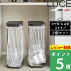 特典付 山崎実業 分別ゴミ袋ホルダー ルーチェ 2個セット LUCE 横型 横開き 縦型 縦開き ゴミ箱 フタ付き 防止 45L 公式