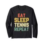 Eat Sleep Tennis Repeat テニス テニス選手 Vintage 長袖Tシャツ