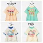 20%OFF/メール便/子供服/キッズ/女の子/半袖/トップス/いろんなアイスちょーだいグラフィックリンガーTシャツ /p.premier【ピードットプルミエ】2026夏