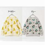 メール便/子供服/キッズ/男の子/女の子/長袖/トップス/裏毛/イロチ買いしたいPOPな総柄トレーナー /p.premier【ピードットプルミエ】2026秋冬