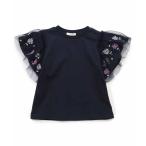 30%OFF/メール便/子供服/キッズ/女子/半袖/トップス/Tシャツ/チュール袖 刺繍あじさいトップス/Seraph【セラフ】2025夏