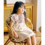 10%OFF/メール便/子供服/キッズ/女子/女の子/半袖/クロス刺繍ワンピース/Seraph【セラフ】2025夏