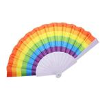 BESTOYARD 扇子 プラスチック 虹の色 布 絹 メンズ レインボー 折り畳み式 LGBT ゲイ 紳士 男性 女性 着物 短地扇子 和格安セール
