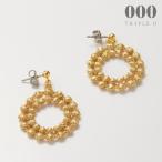 ネコポス送料無料 トリプルオゥ[ピアス/イヤリング]レース ドイリー＜ゴールド＞ER010◆トリプルオー 000 ooo TRIPLE O 糸 刺しゅう 軽い 丸 円 サークル ギフト