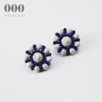 トリプルオゥ ピアス ペブル ハナビ ホワイト×ブルー ER019◆トリプルオー 000 ooo TRIPLE O アクセサリー 糸 刺しゅう 刺繍 軽い ギフト
