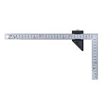 シンワ測定  曲尺厚手広巾 シルバー３０cm表裏同目 ８段目盛 ストッパー付 ＪＩＳ 12434