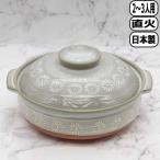 ショッピング三島 万古焼 銀峯 花三島 8号土鍋 2から3人用 日本製 どなべ 直火 オーブン レンジOK 2人用 丸八陶器