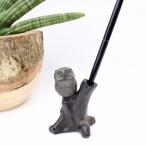 アジアンバリ雑貨♪フクロウのペン入れ♪インテリアおしゃれエスニック置き物オブジェアンティークアニマル