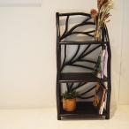 アジアン家具 木製 バリ ♪ARブックラック（A４サイズ収納OK ダークブラウン