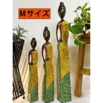 アジアン バリ 雑貨 ♪バリ島の女性オブジェ Mサイズ（ブルー/イエロー/オレンジ）♪ インテリア おしゃれ エスニック 置き物 オブジェ 大型 玄関