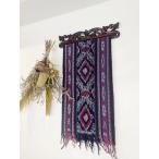 アジアン バリ 雑貨 ♪イカット（パープル）３９×１９５cm♪ インテリア おしゃれ エスニック タペストリー マルチカバー テーブルクロス ファブリック