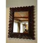鏡 スタンドミラー 角型 アンティーク アジアン バリ 雑貨 ♪バリ島のリーフ彫刻ミラー♪ エスニック リゾート インテリア雑貨