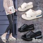 ショッピングウエッジソール 厚底サンダル レディース ウエッジソール スリッパ 歩きやすい ヒールサンダル カジュアル 美脚 滑らない 疲れにくい 婦人靴 ミュール 春夏