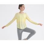 ショッピングヨガウェア ヨガウェア ヨガ トップス 運動用 レディース フィットネス ホットヨガ Tシャツ 長袖 スポーツ エアロビクスウエア スポーツウェア スポーツ 春 秋 無地