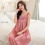 ネグリジェ フリーサイズ セクシ- シースルー キャミソール スリップ ロング レース ルームウェア レディース 春 夏 ワンピース 可愛い かわいい おしゃれ