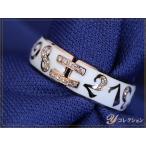 エナメルナンバー 白（黒）エナメルに弾むナンバー（数字）・中央に2列並ぶライン ・細幅タイプ K18（WG・PG）リング 指輪（各地金素材対応可）受注品