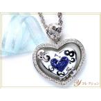 エナメルナンバー ミステリーセットのサファイヤ0.73ct＆豪華に楽しく描いたハート 白（黒）エナメル K18（WG・PG)ネックレス（各地金素材対応可能）受注品