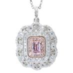 ピンクダイヤモンド 0.51カラット FANCY INTENSE PURPLISH PINK I1 ダイヤモンド 0.44カラット PT900・K18PG/PT850 ペンダントネックレス 1点もの
