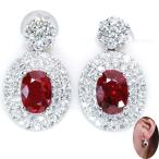 非加熱ルビー（ノンヒート） NonHeat ピジョンブラッドカラー BURMAビルマ産 合計1.38ct 上質ダイヤモンド0.64カラット K18WGピアス トップクラスの赤 1点もの