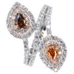 PT950 ダイヤモンド & ブラウンダイヤ リング