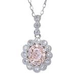 ピンクダイヤモンド 0.169ct LIGHT PINK VS2 ハート＆キューピット H＆C ダイヤモンド 0.10ct PT900・K18PG/PT850 ペンダントネックレス 1点もの
