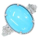 ターコイズ4.12カラットダイヤモ...