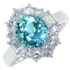 パライバトルマリン 2.06カラット ダイヤモンド 1.20カラット PT900 プラチナ900 リング・指輪  貫録の大粒 1点もの