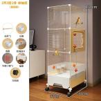 防滴ガード付き高級鳥かご、オカメインコ用移動式オウム小屋、広々としたセキセイインコ用鳥小屋、お手入れ簡単なフィンチ用飼育場 【-3 Floor 9A149】