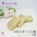 ショッピング無添加せっけん 無添加せっけん 「お肌を育てる石鹸」 無香料 全身 洗顔 赤ちゃん 100g×3個 送料無料