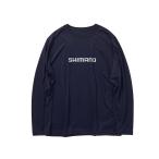 シマノ　SH-011X ドライロゴTシャツ ロングスリーブ S ネイビー
