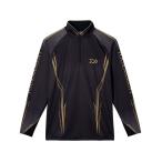  Daiwa DE-7322Tto-na men to половина Zip dry рубашка черный 2XL